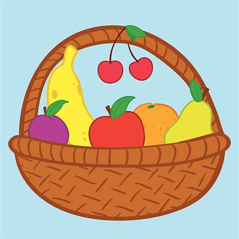 Best Cartoon Of The Exotic Fruit Basket Illustrations Royalty Free