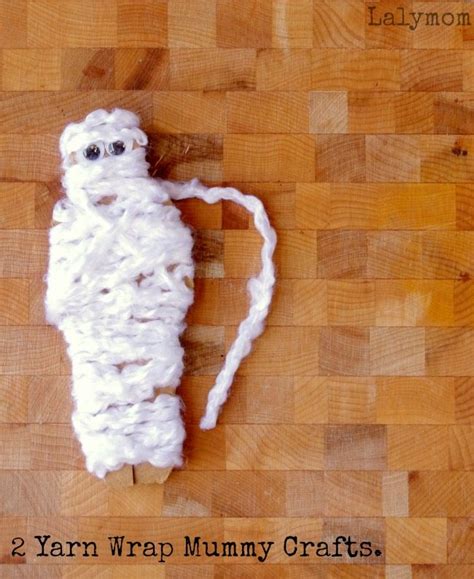 Yarn Wrap Mummies Easy Halloween Crafts For Kids Lalymom