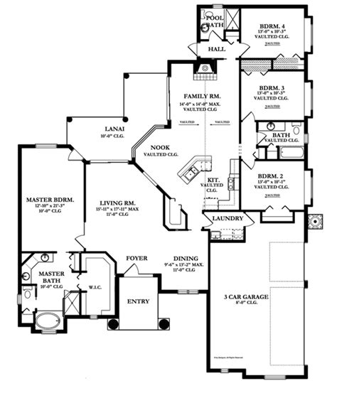 Mediterranean Style House Plan 4 Beds 3 Baths 2414 Sqft Plan 1058