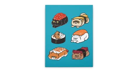 Sushi Persian Cat Stretched Canvas Threadless Artist Shop