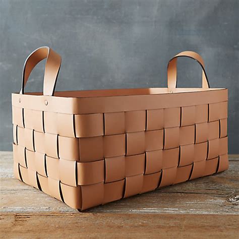 Wide Weave Leather Basket Terrain