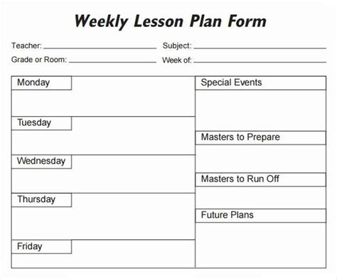 20 Elementary Lesson Plan Template Word