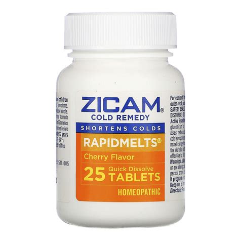 Zicam Cold Remedy Rapidmelts Cherry 25 Quick Dissolve Tablets Iherb