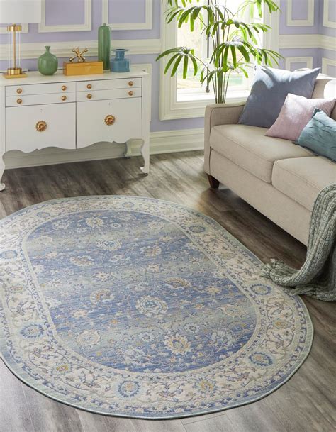 French Blue 8 X 10 Whitney Oval Rug