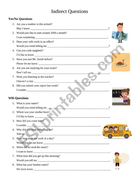 Indirect Questions Esl Worksheet By Johny Barliyanta