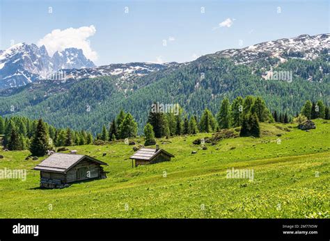 Mountain Landscape On The Trail To Fuciade Refuge Passo San Pellegrino