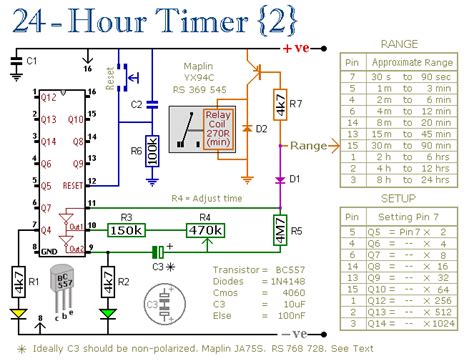 24 Hour Timer Circuit Diagrams