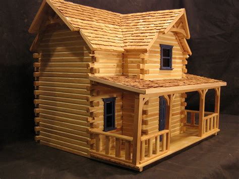 Halfscaledollhousefurnitureplans Dollhouse Kits Of Log Cabins In