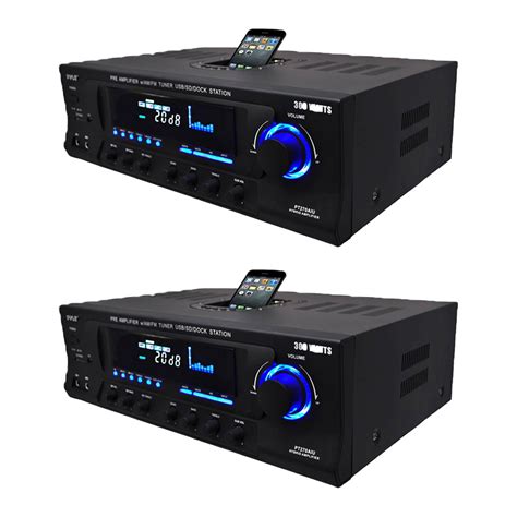 Pyle Pro 300w Home Amplifier Receiver Stereo Ipod Dock Amfm Usbsd 2