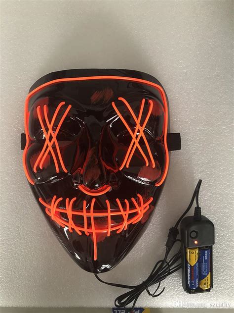 Halloween Mask With Led Lights Fluorescent Light Fancy Masks Cosplay