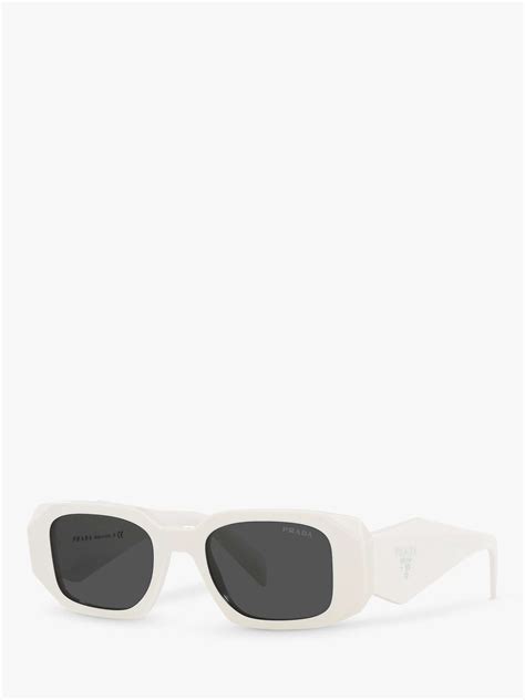 prada pr17ws women s rectangular sunglasses white black at john lewis and partners