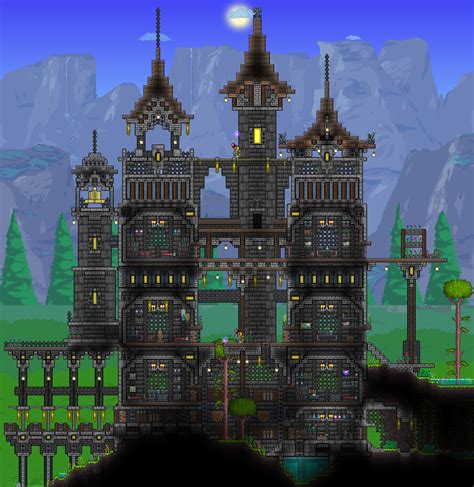 A starter base is a necessity in the game of terraria, and with the new update, comes a brand new starter base! My castle in the jungle | Terraria castle, Terraria house ...