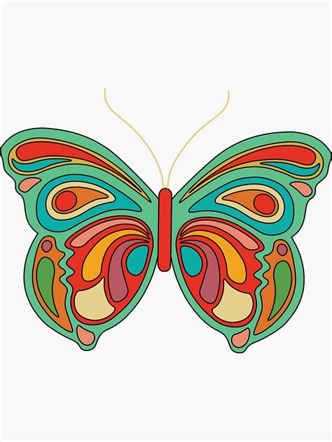 Psychedelic Butterfly Sticker By Avabachelder Redbubble