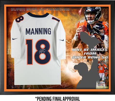 Peyton Manning Denver Broncos Framed Autographed Nike White Limited