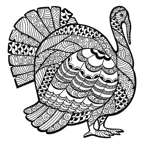 thanksgiving turkey with zentangle thanksgiving adult coloring pages page coloring art 1000