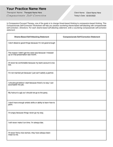 Compassion Focused Therapy Worksheets Bundle Therapybypro