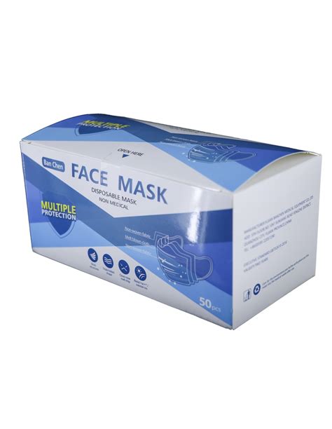3 Ply Disposable Face Mask Box Of 50 Lovers Lane