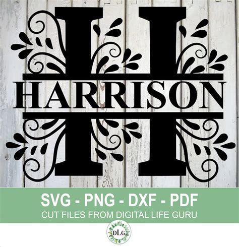Split Monogram H Svg SVG File For Silhouette How To Change SVG Icon In Bottom Nav Bar