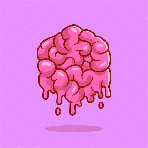 Premium Vector Brain Melt Cartoon Vector Icon Illustration Education
