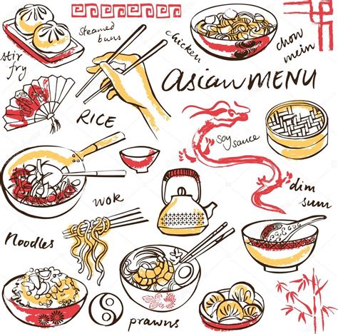 Chinese Food Icons — Stock Vector © Omw 64252585