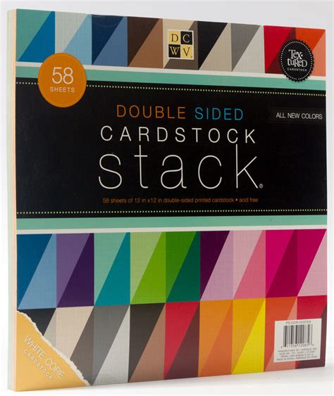 Dcwv Double Sided Cardstock Stack Textured 58 Sheets 12 X 12 Inches