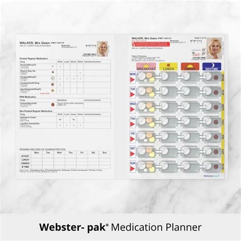 Webster Pak Medication Planners From Webstercare