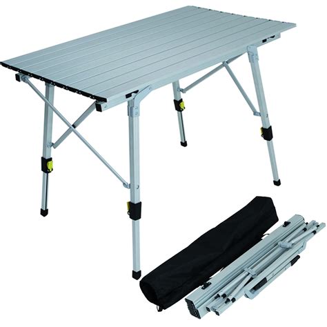 Adjustable Aluminium Lightweight Slatted Folding Table Portable Camping