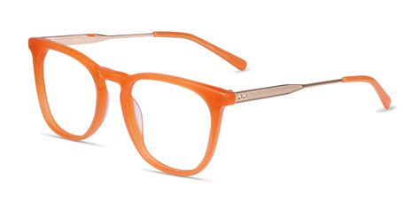 Vinyl Square Orange Full Rim Eyeglasses Eyebuydirect Canada