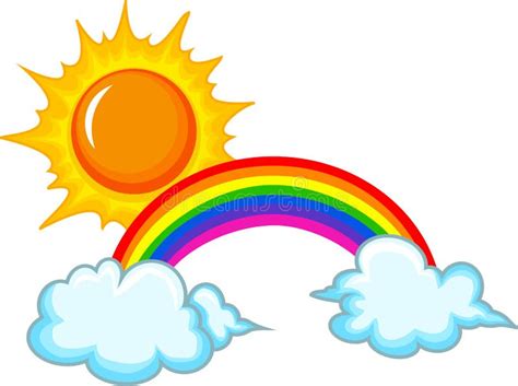 Sunrainbow And Cloud Stock Illustration Illustration Of Sunny 59607021