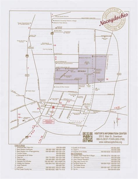 Map Of Nacogdoches Created By The Nacogdoches Convention And Visitors