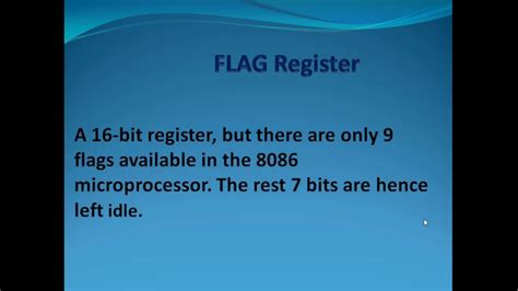 Flag Register Of 8086 Microprocessor Youtube