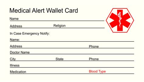 Free Printable Emergency Medical Card Free Printable Templates