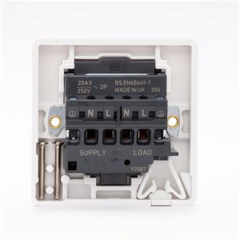 Mk Logic Plus K5423whi 20a Double Pole Switch With Flex Outlet In Bas