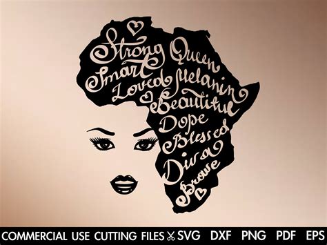 Africa Silhouette Svg Afro Svg Black History Month Svg Afro Woman