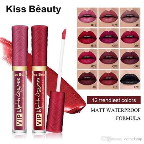 Kiss Beauty Waterproof Batom Velvet Liquid Lipstick Sexy Red Lip Tint Lip Gloss Makeup Long