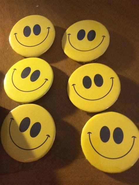 2 14 Metal Smiley Face Button Pin Made In Usa Used Button Pins