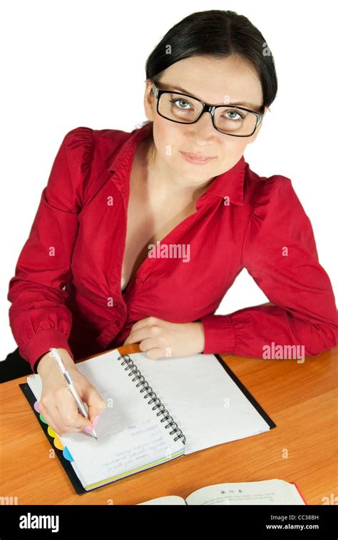 Brunette Girl In Glasses Teacher Hi Res Stock Photography And Images