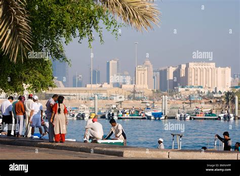 Qatar Doha Bay Skyline Stock Photo Alamy