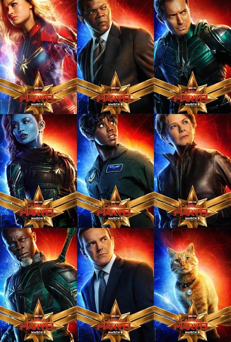 Джексон, бен мендельсон и др. Captain Marvel Character Posters : Avengers
