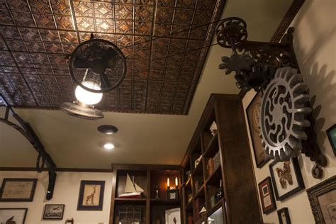 If you like steampunk ceiling lights, you might love these ideas. Non electric ceiling fans- belt driven- perpetual motion ...