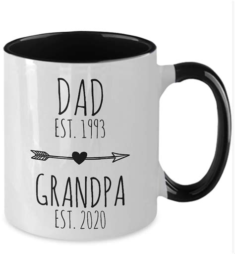 Dad Est Grandpa Est Mug New Grandpa T First Time Grandpa Etsy