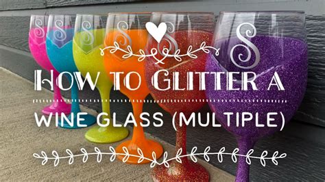 diy how to glitter a wine glass youtube