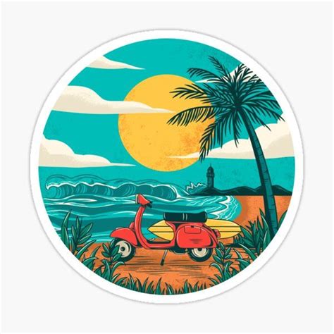 The Beach Sticker By Motymotymoty Adesivos Sticker Adesivos Bonitos