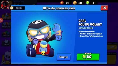 We've got information on his release date, attacks, stats, and all of his abilities! BRAWL STARS NOUVEAU SKIN CARL FOU DU VOLANT ! - YouTube