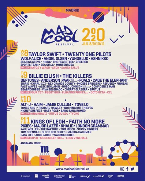 The longest running underground film festival in the world. Mad Cool 2020 Lineup: Taylor Swift, Faith No More, Anderson .Paak & More ~ LIVE music blog