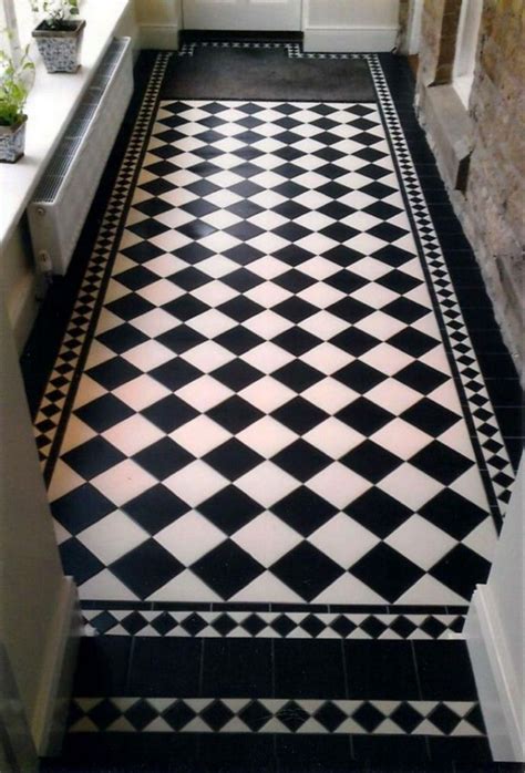 40 Elegant Black And White Floor Tile For Your Kitchen Design Black