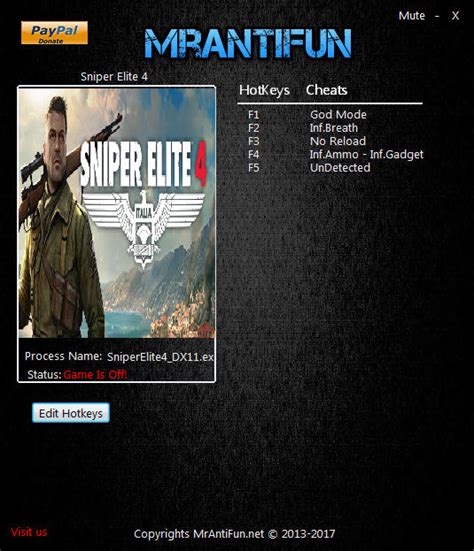 Sniper Elite 4 Trainer For Pc 1 4 1 Servelader