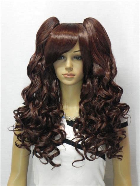 NEW WOMEN S Dark Brown Long Curly WIG Wigs Pigtail For Women Wig
