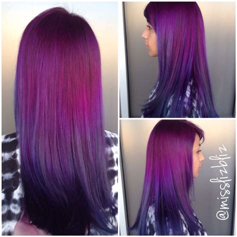 Purple Blue Melt Pinwheel Hair Color Teal And Purple Hair Happy Hair