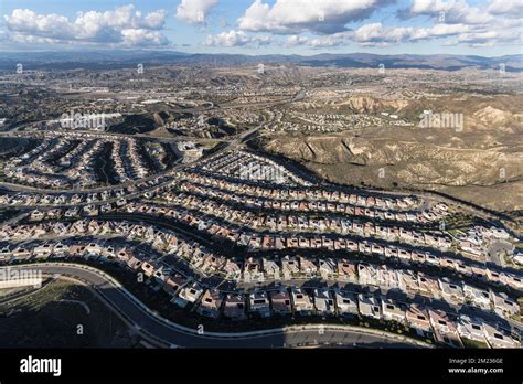 Aerial View Of Suburban Housing Sprawl In The Santa Clarita Community